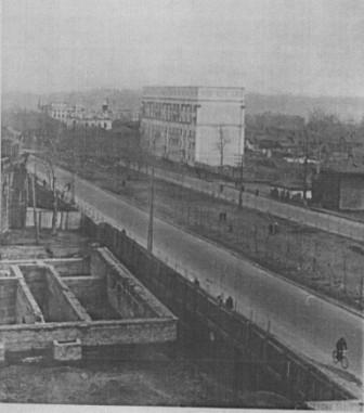 Ленинский проспект начало 60 х гг. Строится новое здание техникума
